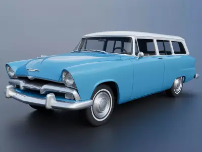 Plymouth Plaza 2 Door Suburban 1955 3D print model