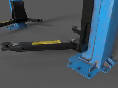 Hydraulic Car Lift Low-poly 3D model