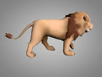 Lion or lioness Low-poly 3D model