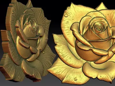 15 Rose CNC Relief Model 3D print model