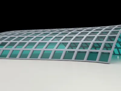 Large structure frame with windows architecture engineering 3D model
