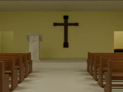 Catholic Chapel Church Low-poly 3D model