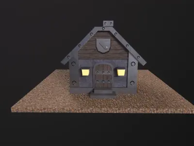 Little Iron House PBR Low-poly 3D model