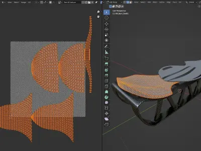 Sleigh chair with design Low-poly 3D model