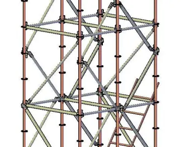 Model of scaffolding on flanges 3D model