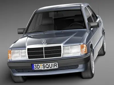 Mercedes-Benz 190E W201 1982-1993 3D model