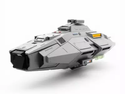 Sleek Gray Spaceship model pack Low-poly 3D model