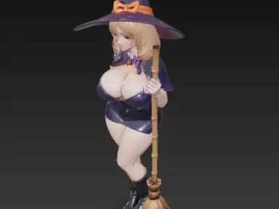 Halloween sexy witch 01 3D print model