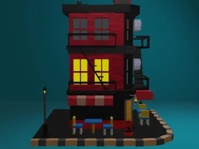 HOUSE Low-poly 3D model 9
