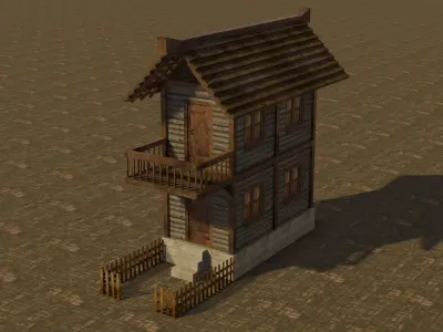 Medieval house 9 Free low-poly 3D model
