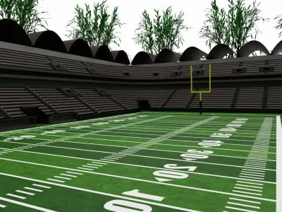 American football stadium Low-poly 3D model 8