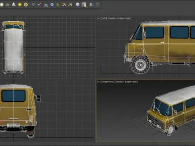  car ZUK  lowpoly  Low-poly 3D model