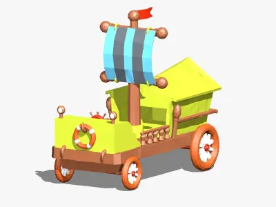 Cartoon Car Low Poly Low-poly 3D model