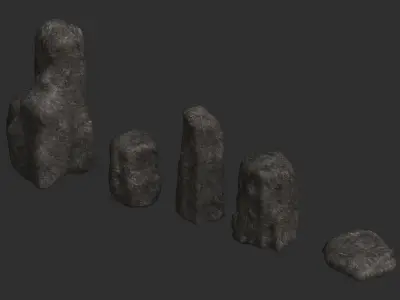 Rock Set 06 Base Free low-poly 3D model