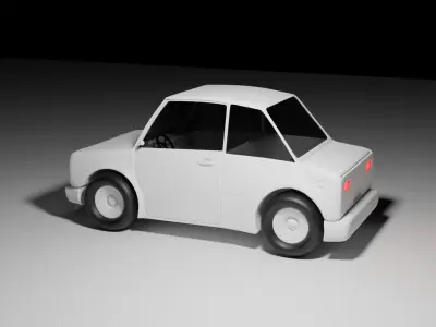 cartoon car modeling Free low-poly 3D model