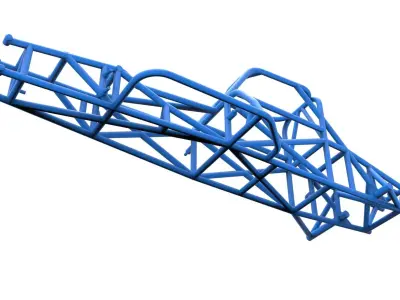 Frame of Supermodified front engine race car V4 Scale 1 to 25 3D print model