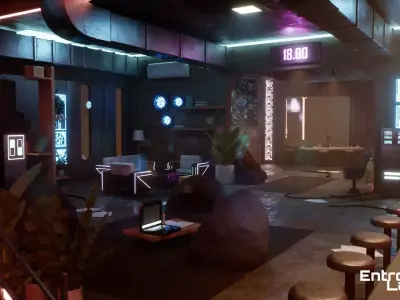 Cyberpunk Apartment  Low-poly 3D model