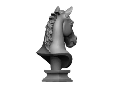 horse head bust 3D print model