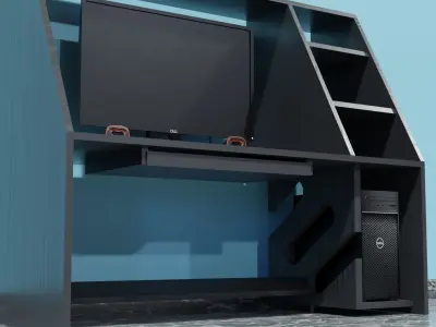 Computer Table Free 3D model