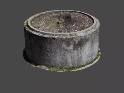 Planter concrete circle 3D model