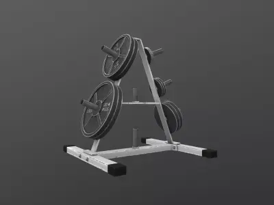 GYMS-001 squat rack with weights 3D model