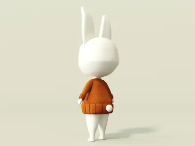 Cartoon hare 3D model