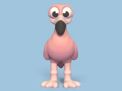 Cartoon Flamingo 3D print model