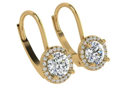 Round Halo Earring 4559 3D print model