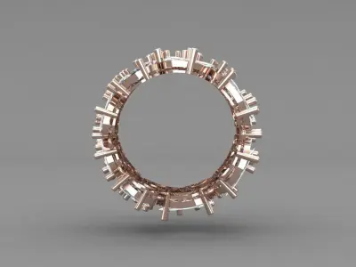 Rose Gold Women Diamond Ring 3D print model 3D print model 12