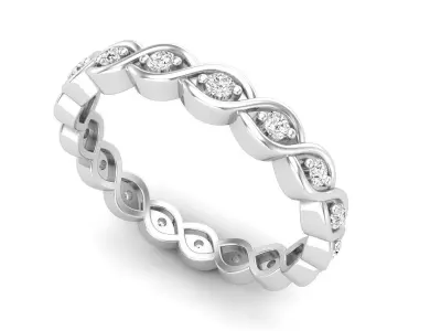 AV 593 Round Diamond Ladies Anniversary Stackable Band Ring 3D print model