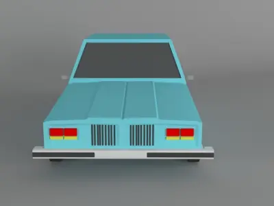 lowpoly four door car 3D model