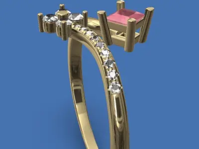 Princess ring new model 3D print model