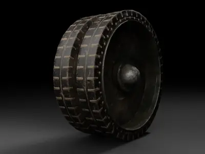 3D game ready tank wheel for T-34-85 Low-poly 3D model