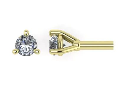 Diamond Jewelry Stud Earrings 2mm 3D model