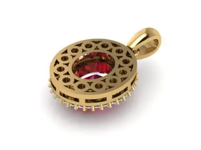 beautyful Ruby and daimond pandent Free 3D print model