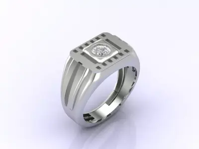 Print Ready STL 3DM  Gents Rings Diamond Men Ring  3D print model 76