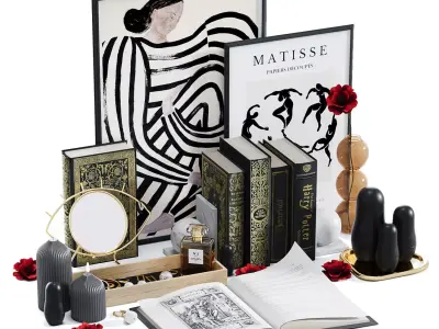 Black decorative set 3D model