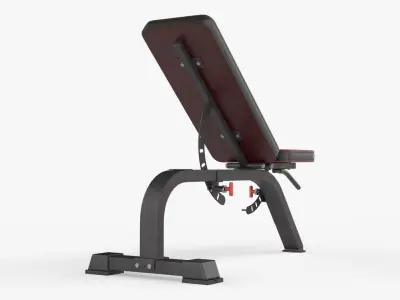 Adjustable flat weight bench 03 3D model