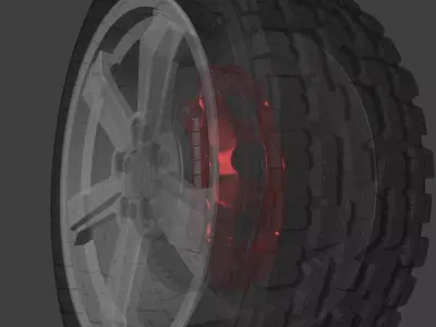 Porsche 992 Dakar wheel  3D print model