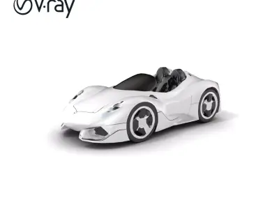 Futuristic Roller Coaster Car Model Pack Low-poly 3D model