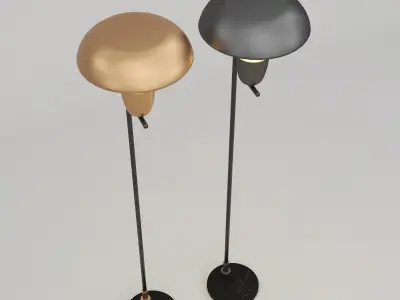 Lighty Floorlight Golden and Silver 3D model