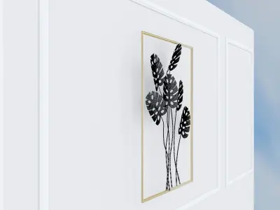 Decorative Metal plants with gold stainless  m11 3D model
