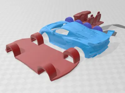 Chevrolet Corvette ZR1 2025 - Separate Parts STL Model 3D print model