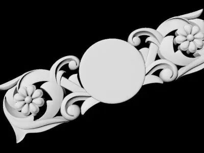 Central decor ornament for furniture 3D model 13