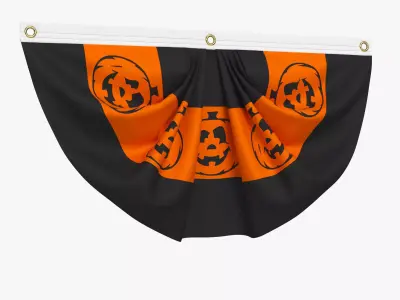 Halloween Pumpkins Bunting Flag 3D model