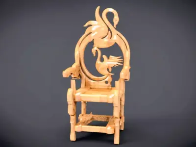 Swan Throne Chair 3D print model