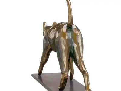 Cat statue Low-poly 3D model