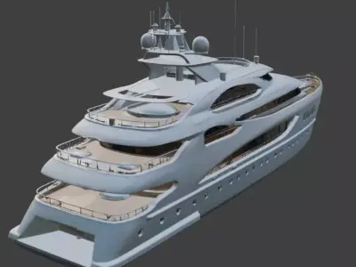 Luxury Christmas Edition Sport Yacht 3D Model 3D model