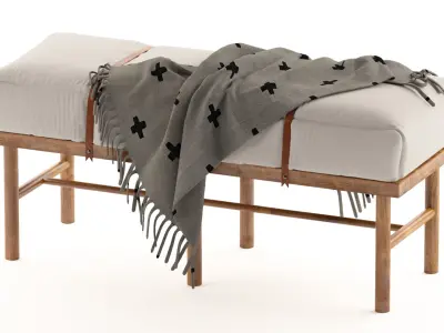 Safari Bench with blanket 3D model
