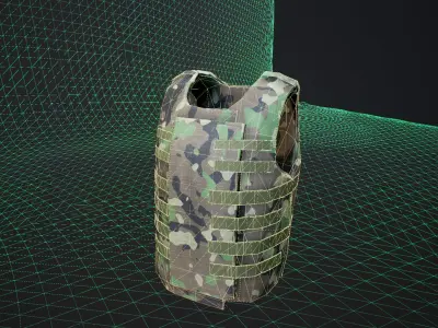 Interceptor Body Armor Vest Low-poly model - UE4 - Camo System Low-poly 3D model